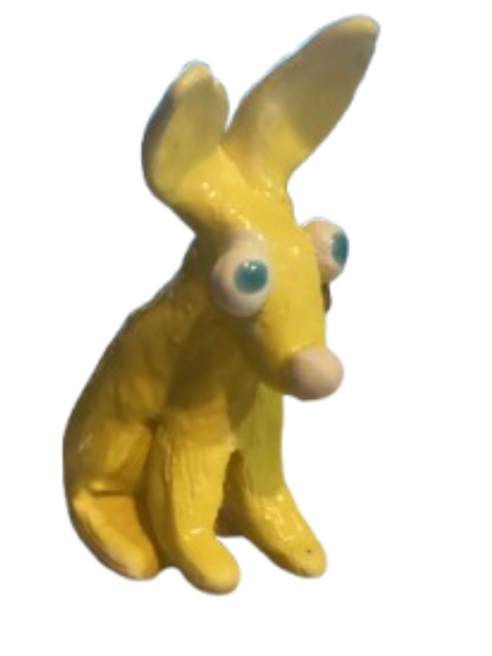 Handmade Yellow Jackrabbit from Arizona - Ceramic Art